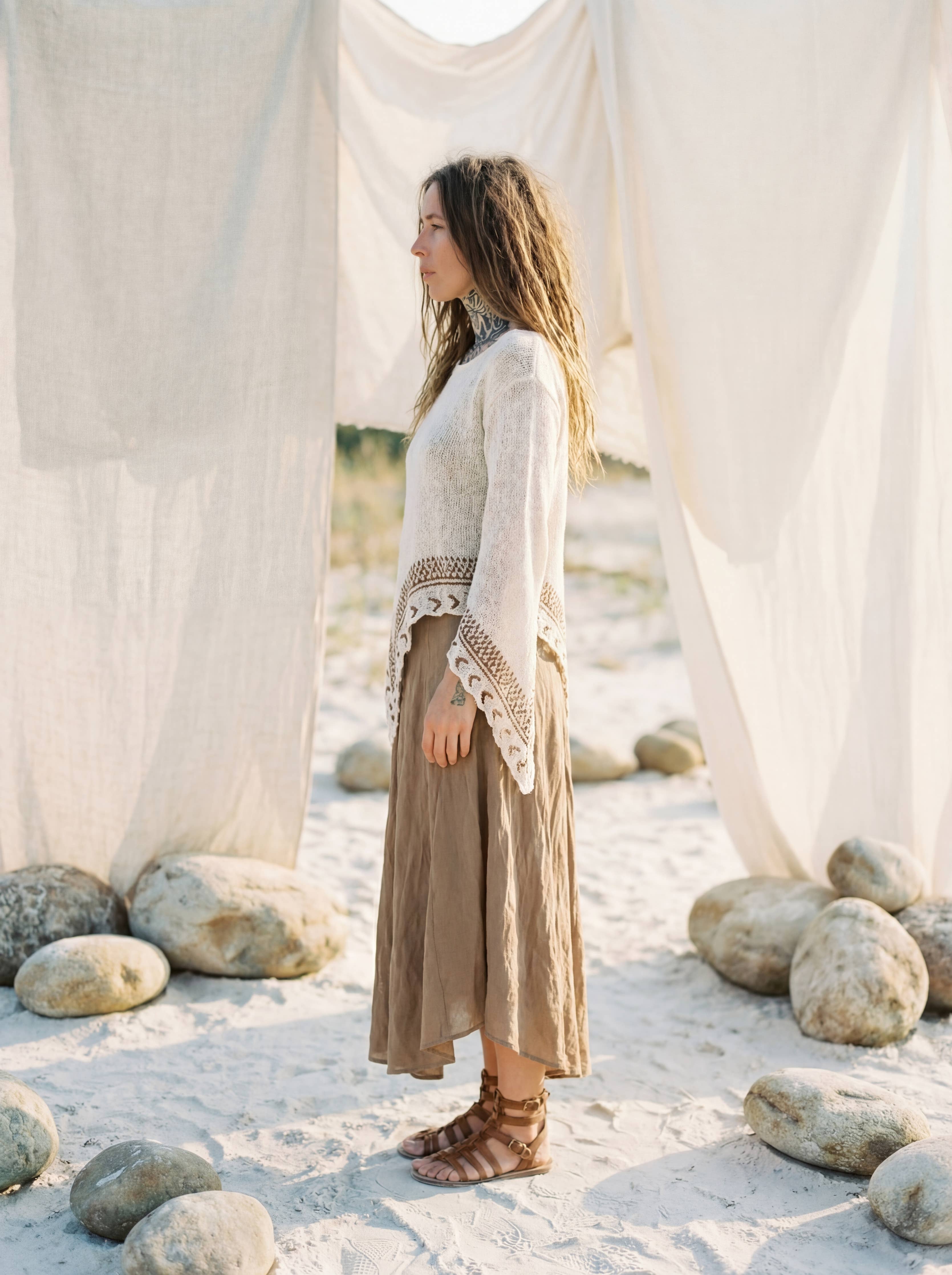 Festival Boho Top, Peplum Blouse, Block Print Summer Top