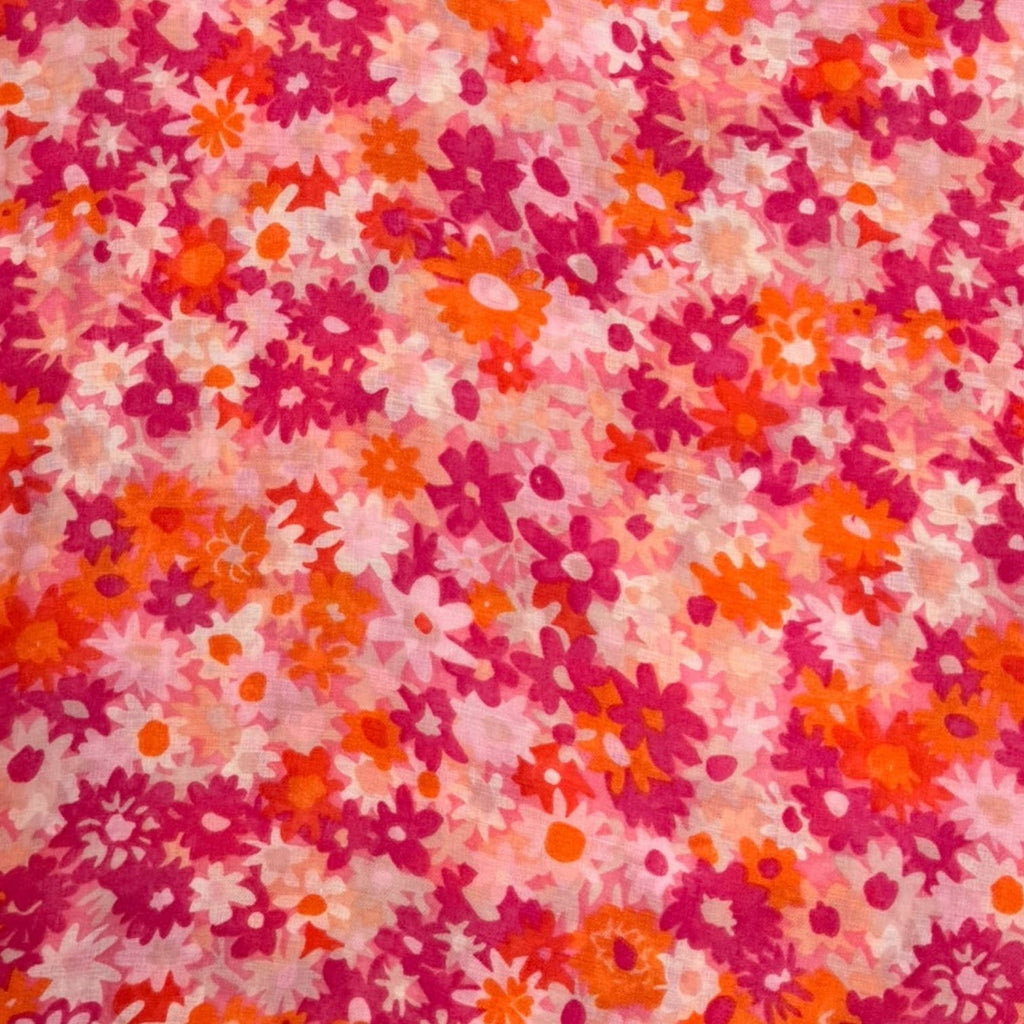 Ladies Meadow Floral Print Scarf with Tassels