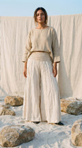 Block Printed Boho Flare Trousers – Wide-Leg