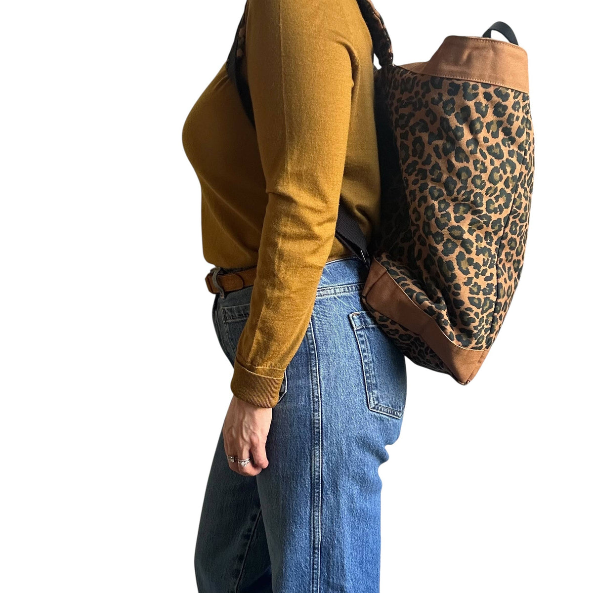 Clovelly backpack  - brown leopard print