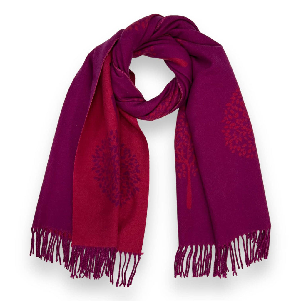 Tree of Life Print Cashmere Blend Winter Scarf