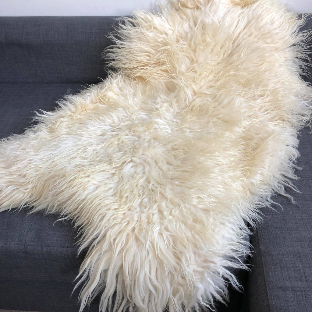Icelandic Curly White Sheepskin Rug 100%