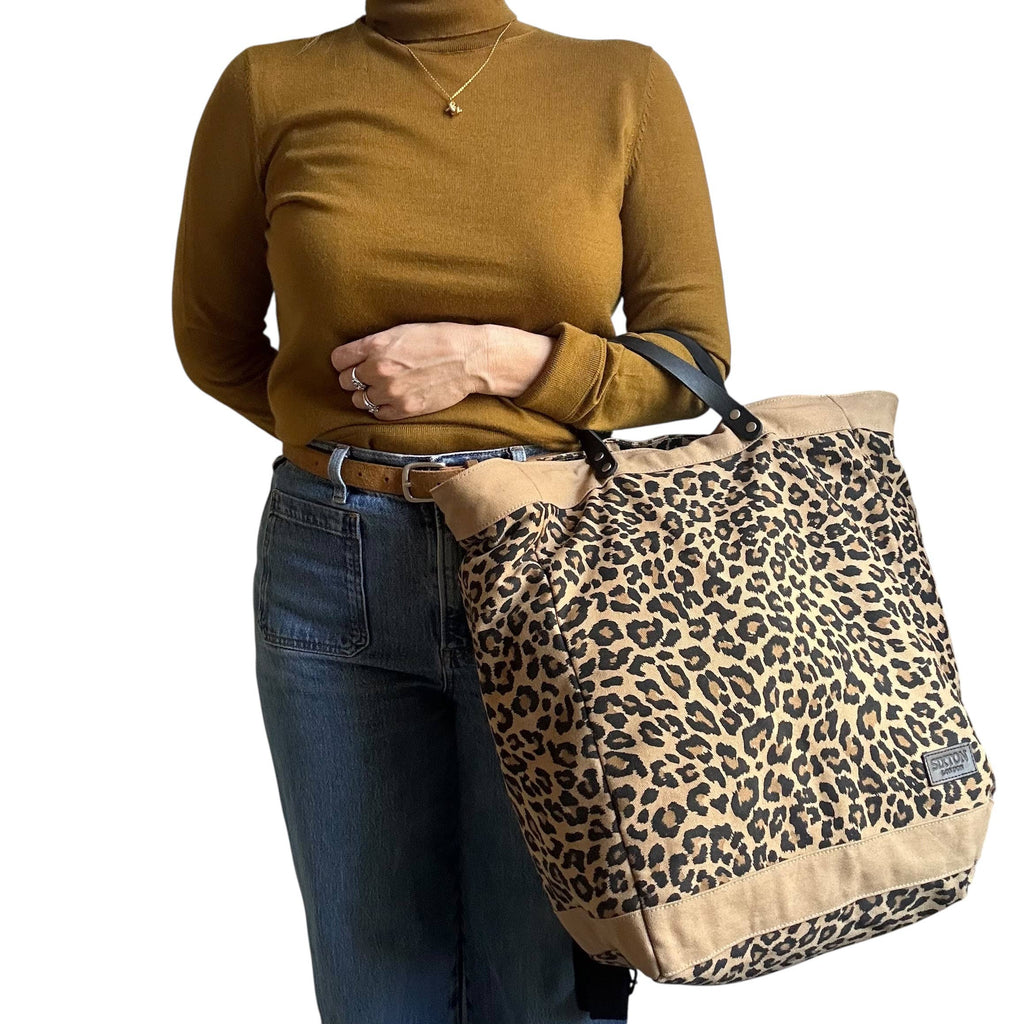 Clovelly backpack  - sand leopard print