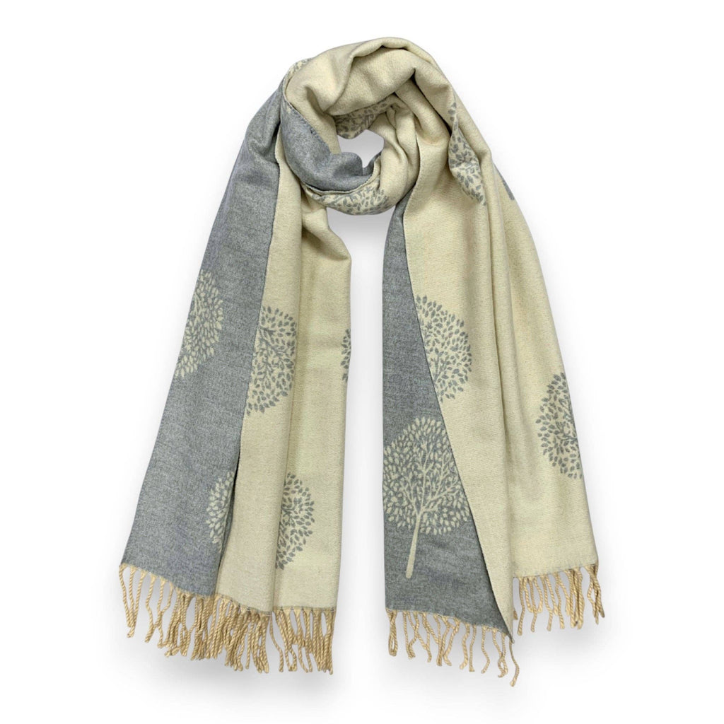 Tree of Life Print Cashmere Blend Winter Scarf