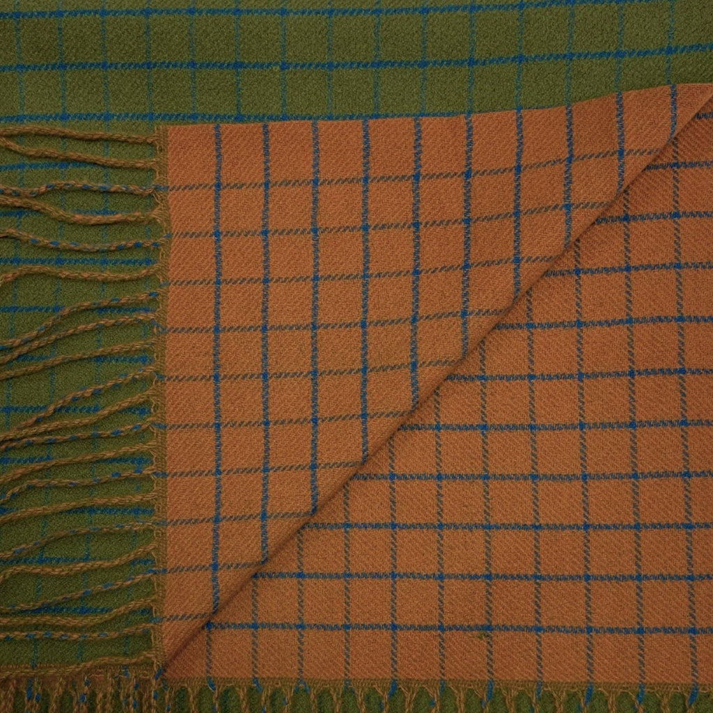 Colorblock Check Print Cashmere Blend Winter Scarf