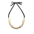 Faceted White wood necklace