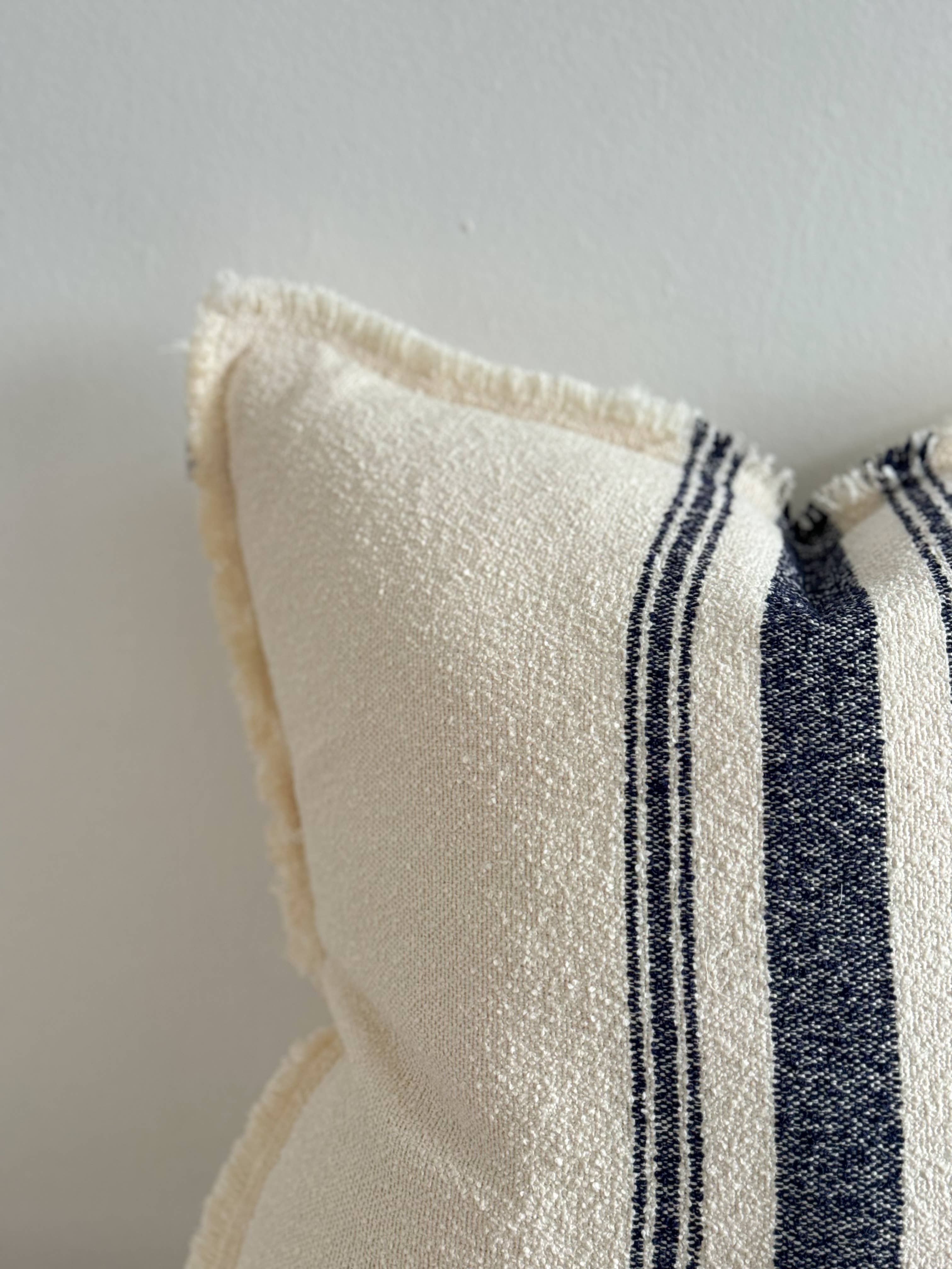 Ellie Cotton Blend Cushion 45x45 - Navy Stripe