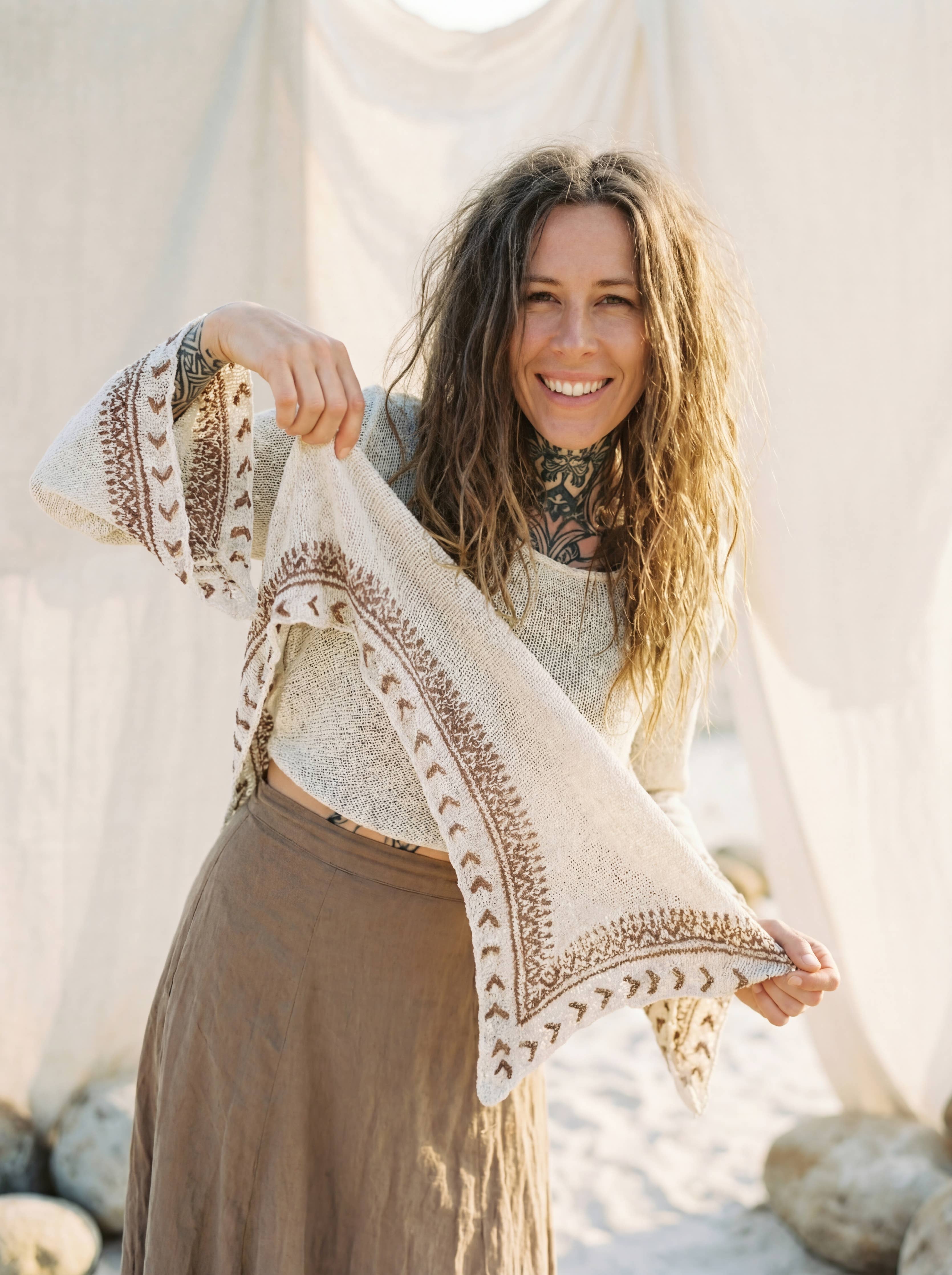 Festival Boho Top, Peplum Blouse, Block Print Summer Top