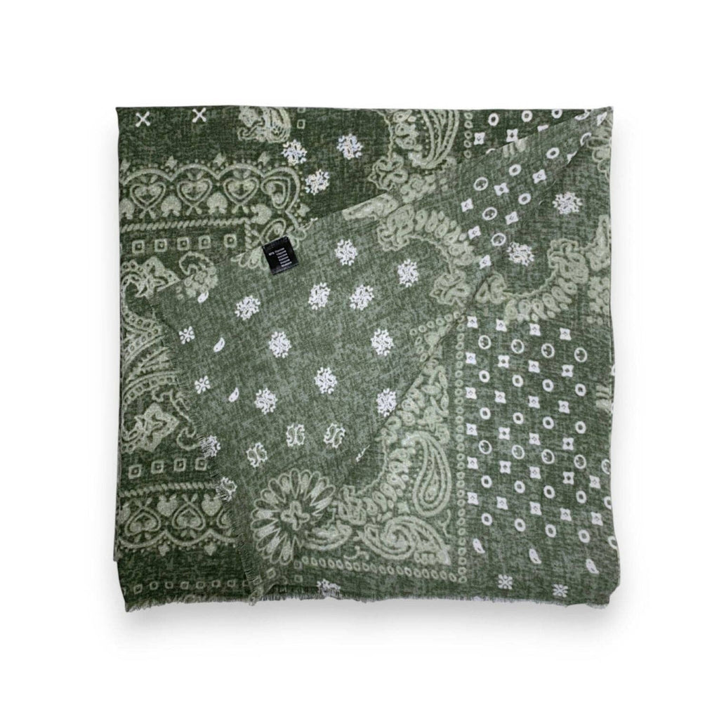 Bandana Print Wool Blend Scarf