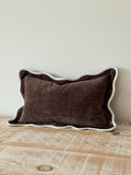 Chloe Dark Brown Scalloped Edge Cushion 50x30