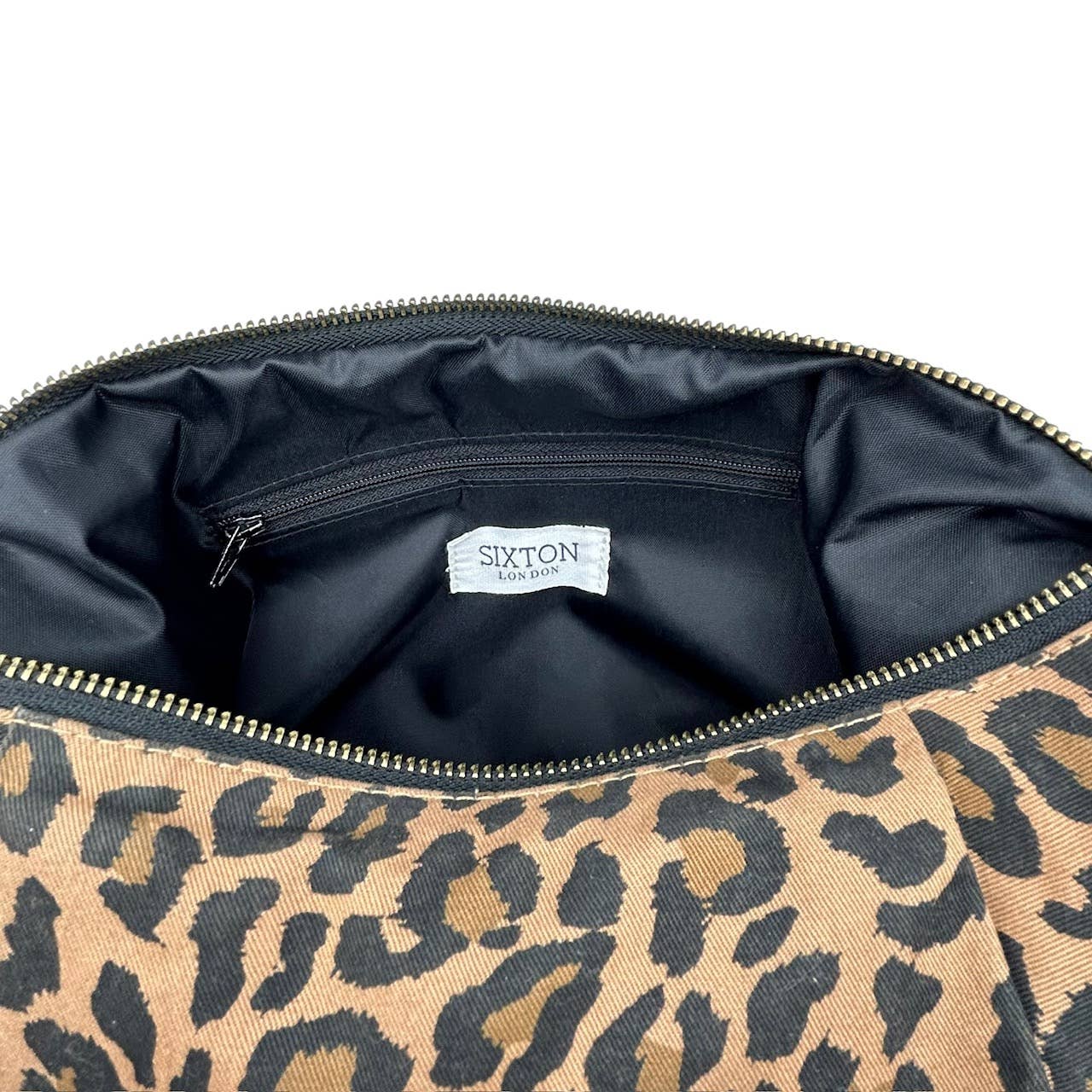 Brixton cross body sling bag - brown leopard print - large
