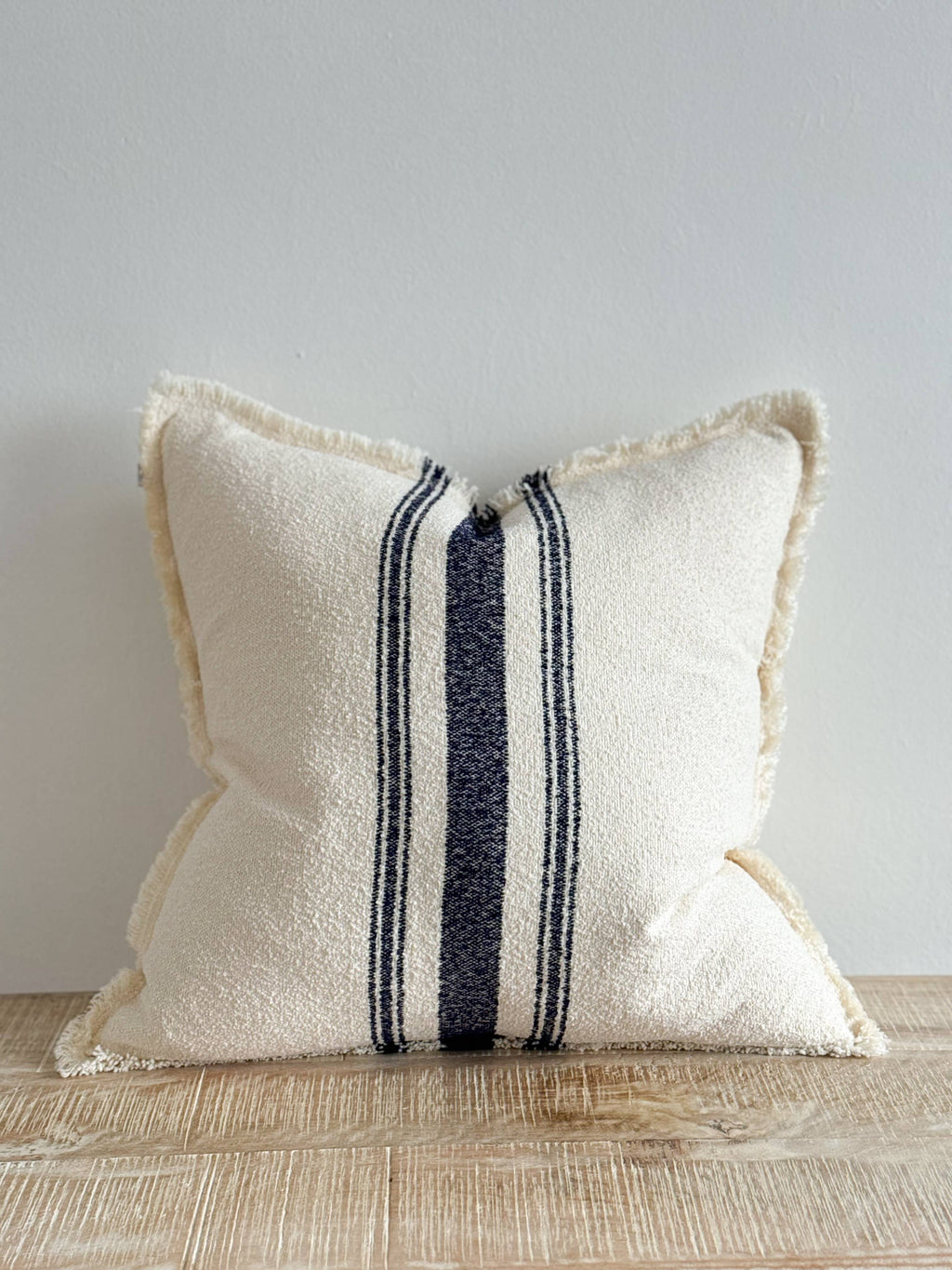 Ellie Cotton Blend Cushion 45x45 - Navy Stripe