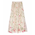 Embroidered Meadow Tulle Skirt in Cream