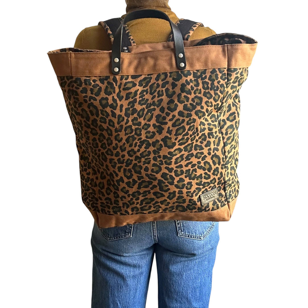 Clovelly backpack  - brown leopard print