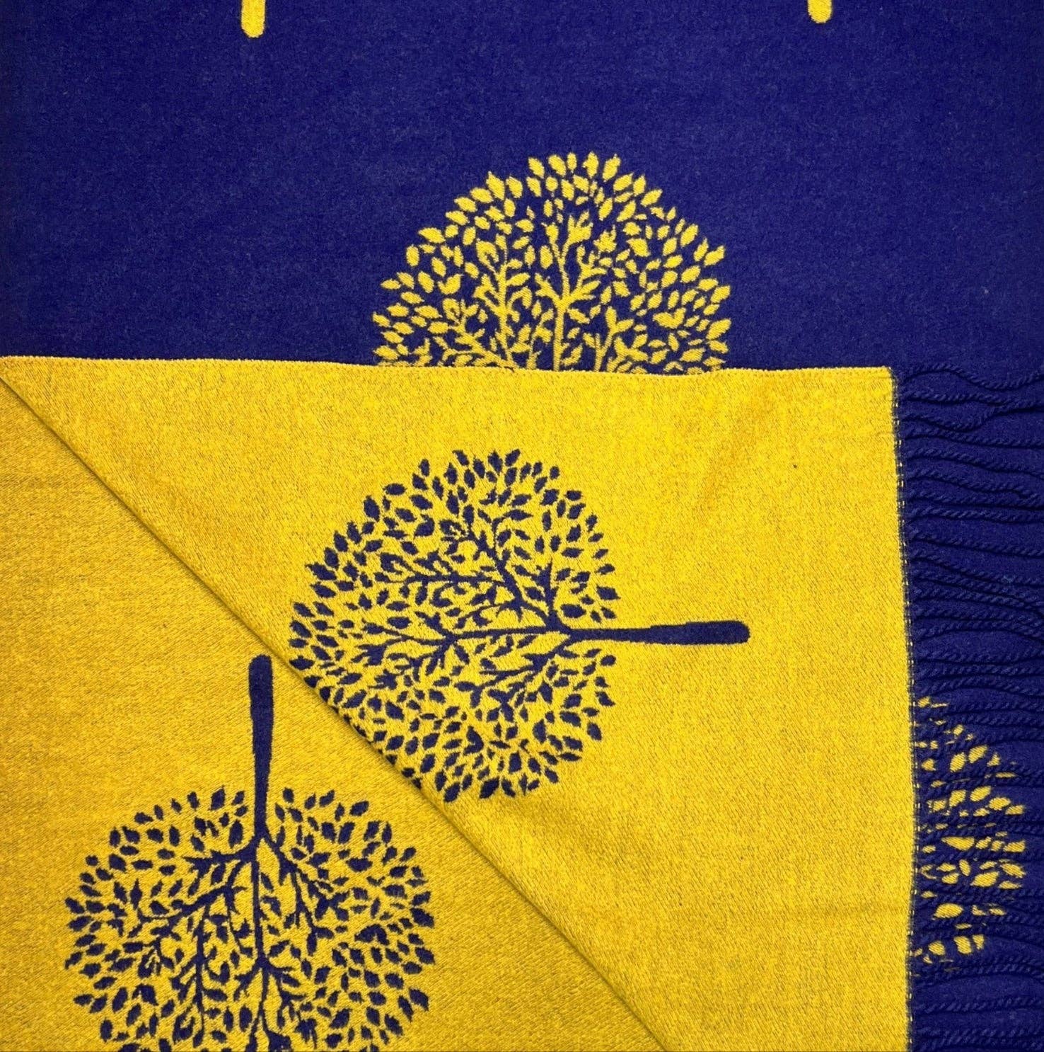Tree of Life Print Cashmere Blend Winter Scarf