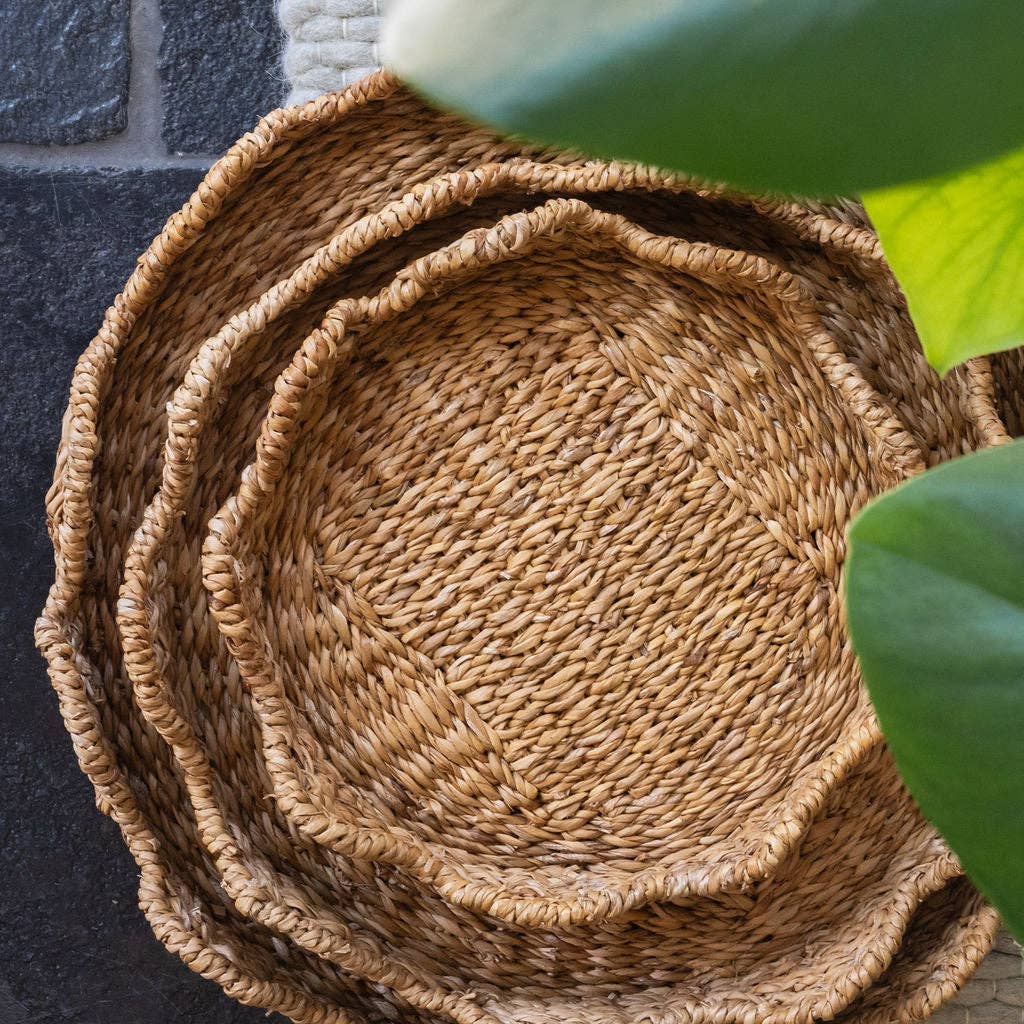 Bangali Scallop Lidded Storage Baskets