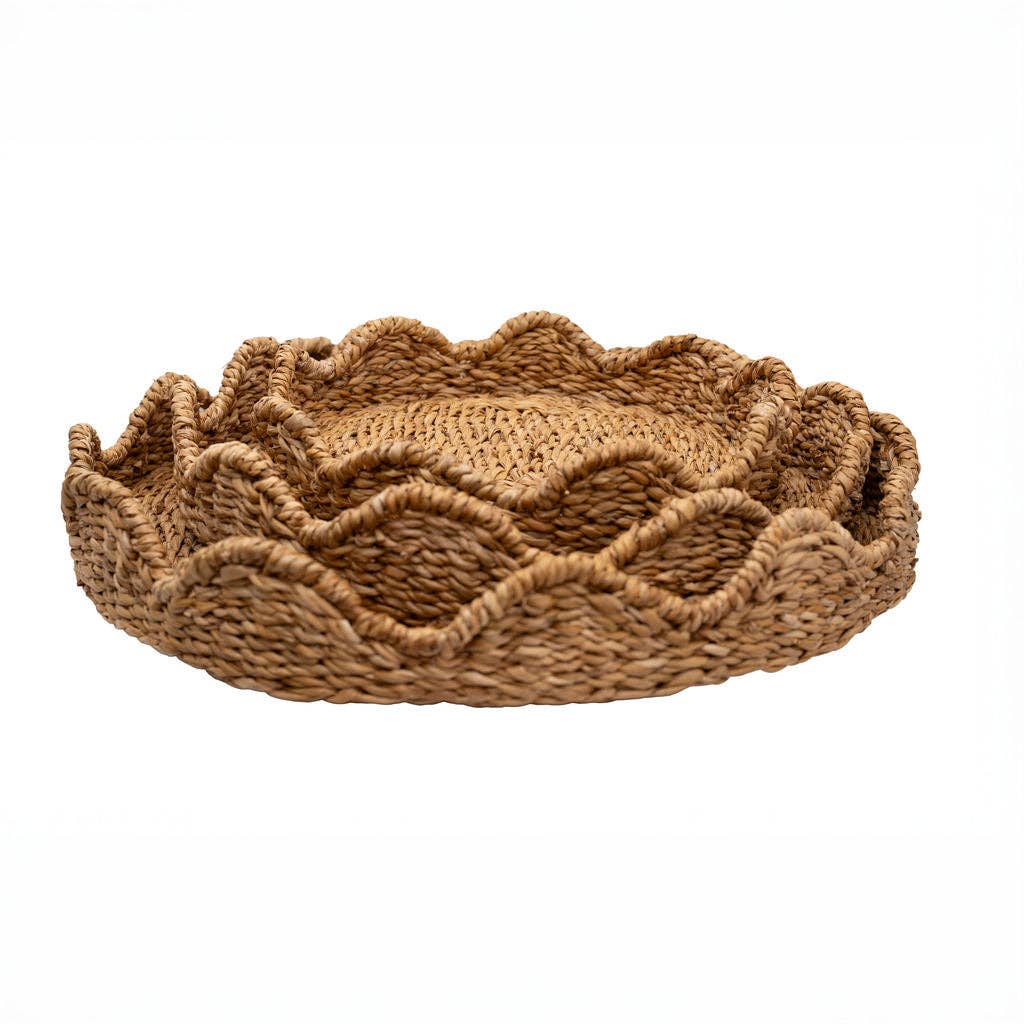 Bangali Scallop Lidded Storage Baskets