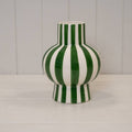 Painted Striped Ceramic Round Vase
