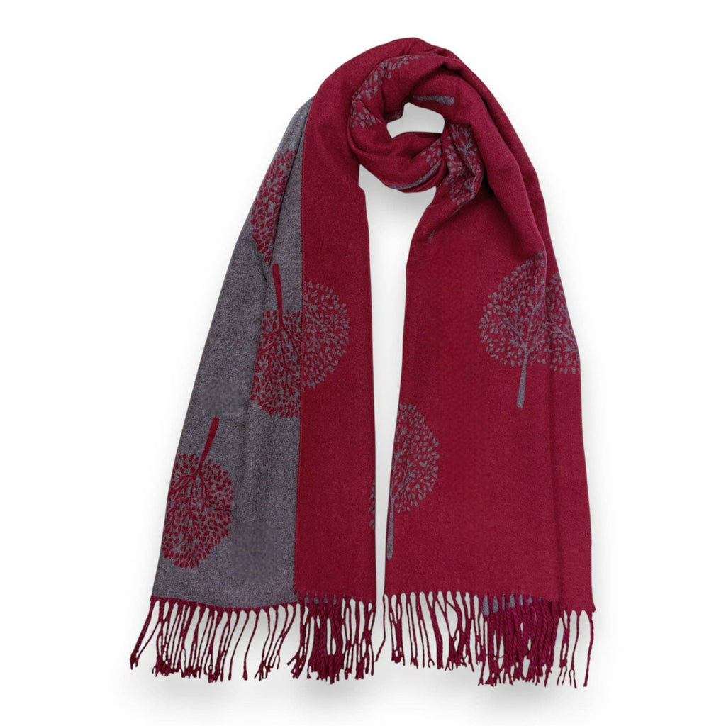 Tree of Life Print Cashmere Blend Winter Scarf