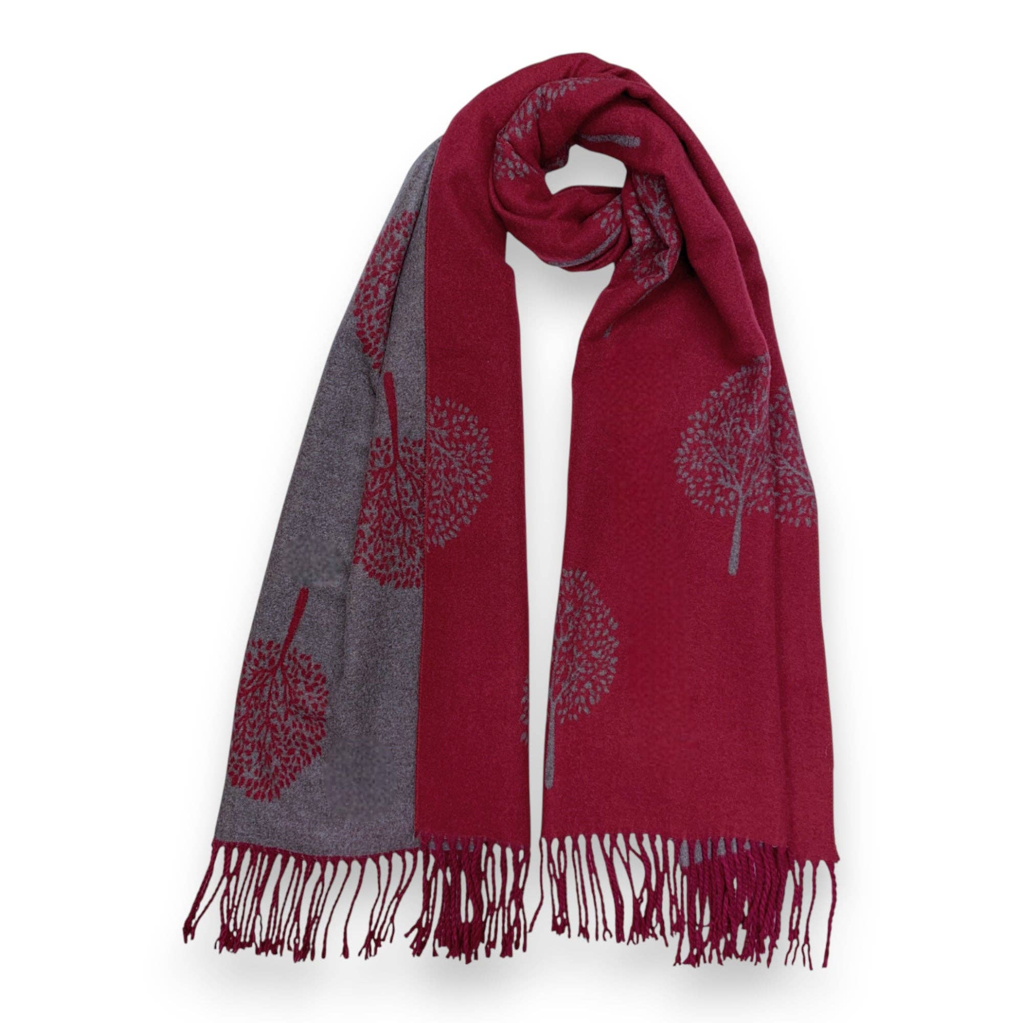 Tree of Life Print Cashmere Blend Winter Scarf