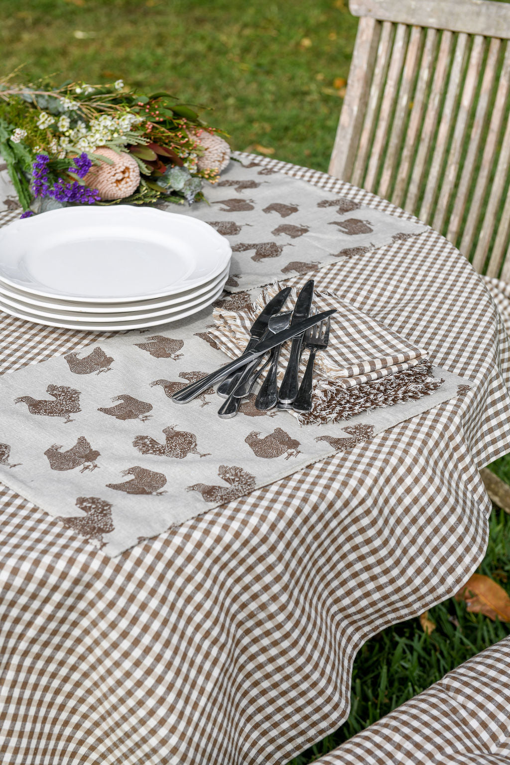 Henrietta Reversible Placemat Set of 4 - Earth Brown