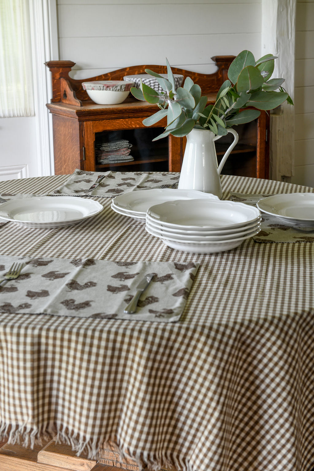 Henrietta Reversible Placemat Set of 4 - Earth Brown
