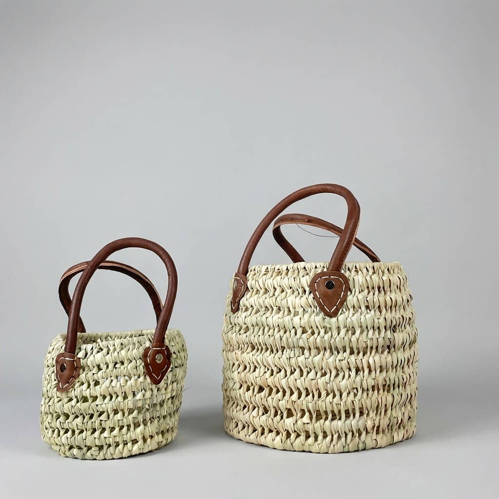 Natural Woven Palm Market Basket
