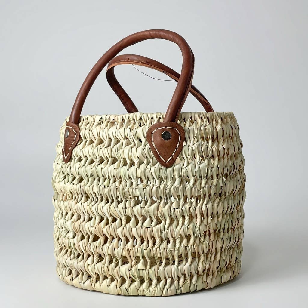 Natural Woven Palm Market Basket