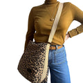 Portland messenger bag  - sand leopard print