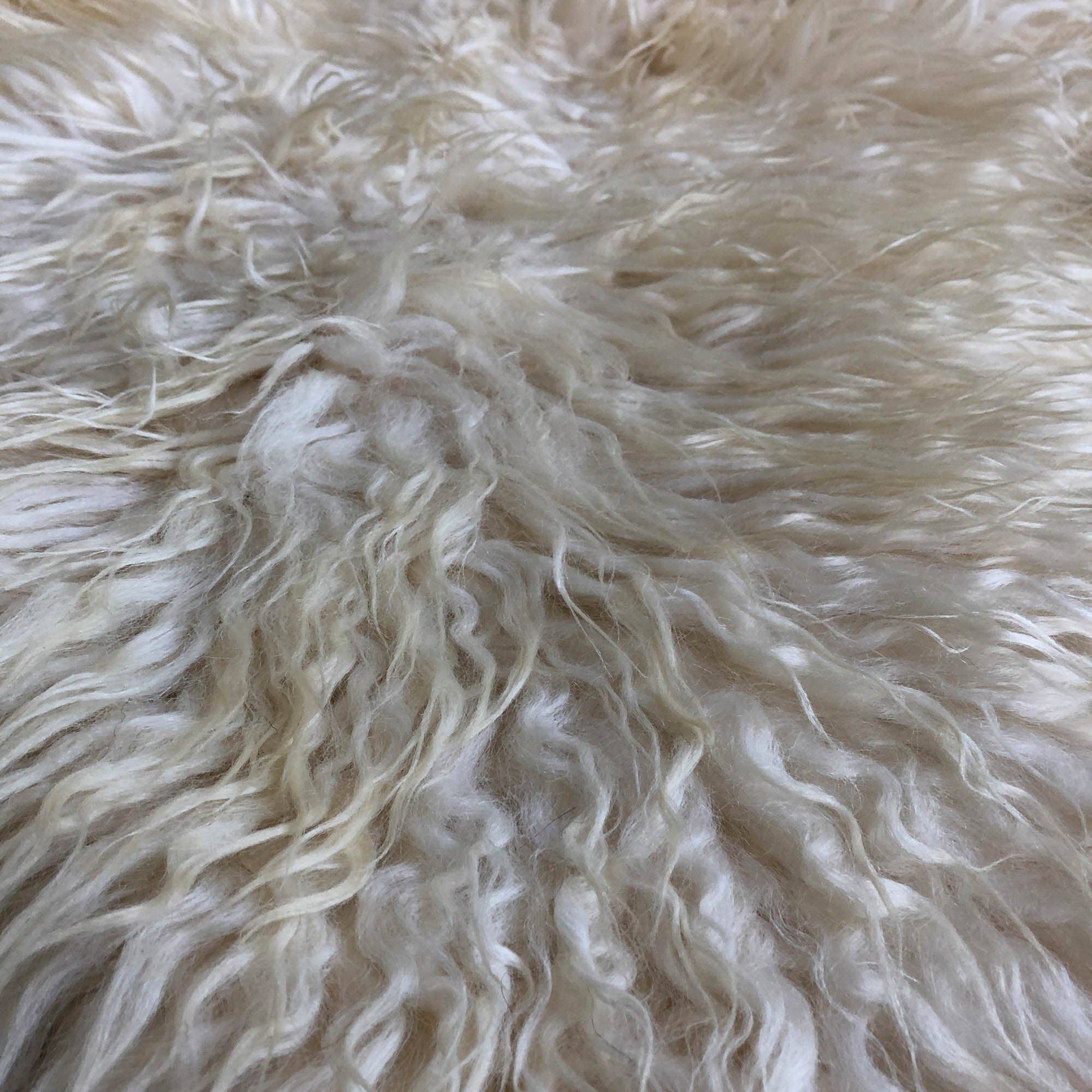 Icelandic Curly White Sheepskin Rug 100%