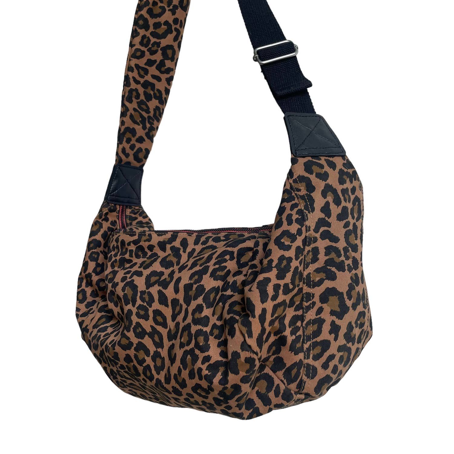 Brixton cross body sling bag - brown leopard print - large