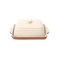 Porto Terracotta Ribbed Butter Dish - Stone
