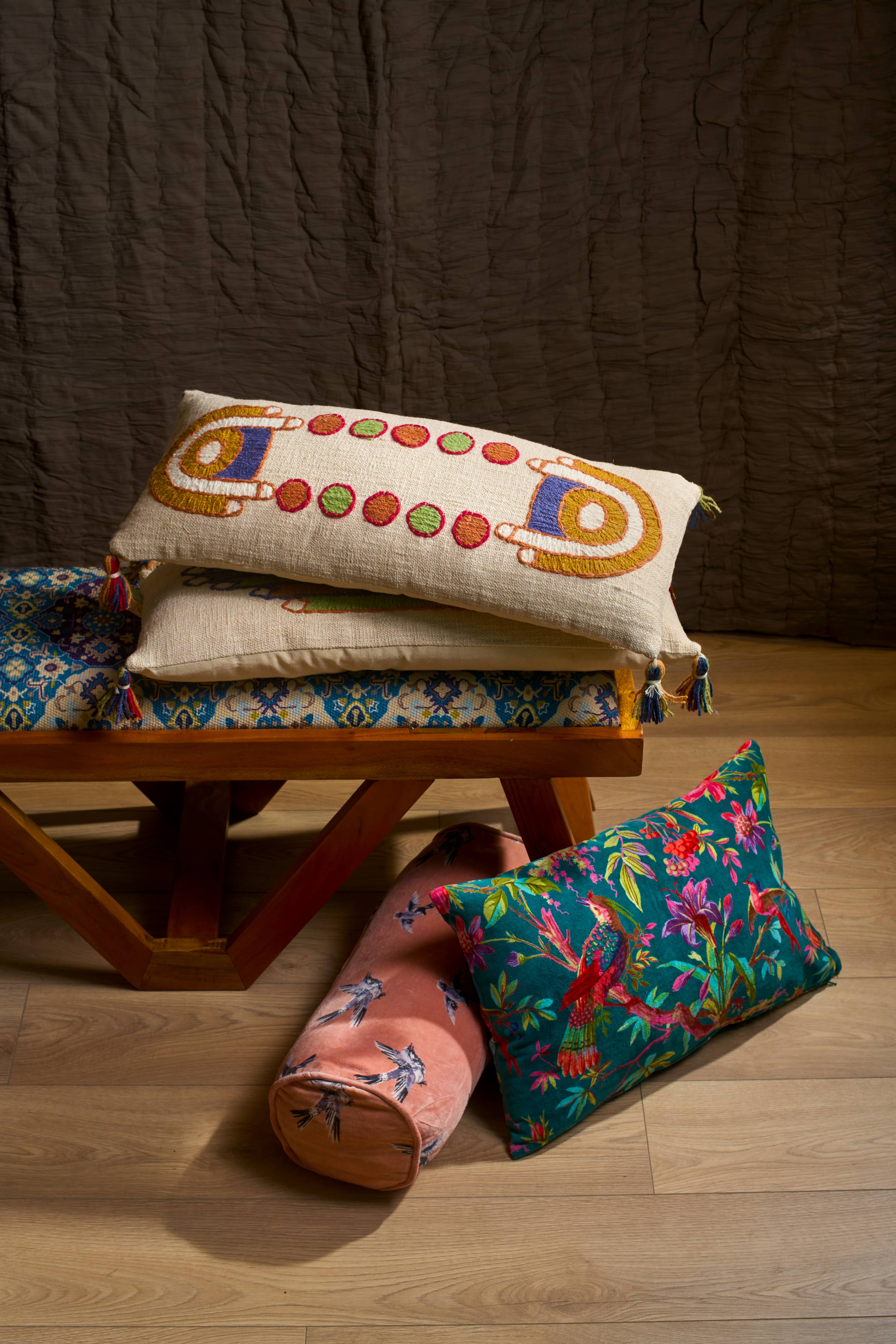 Symmetry Bloom Embroidered Cushion