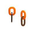 Orange/brown Horn link Earring jewelry gifts for women