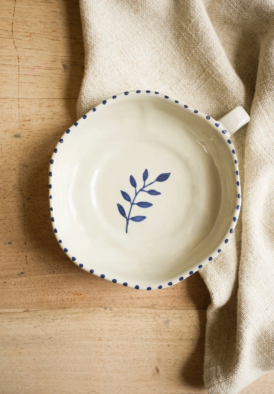 Hand Painted Botanic Dish - Ink
