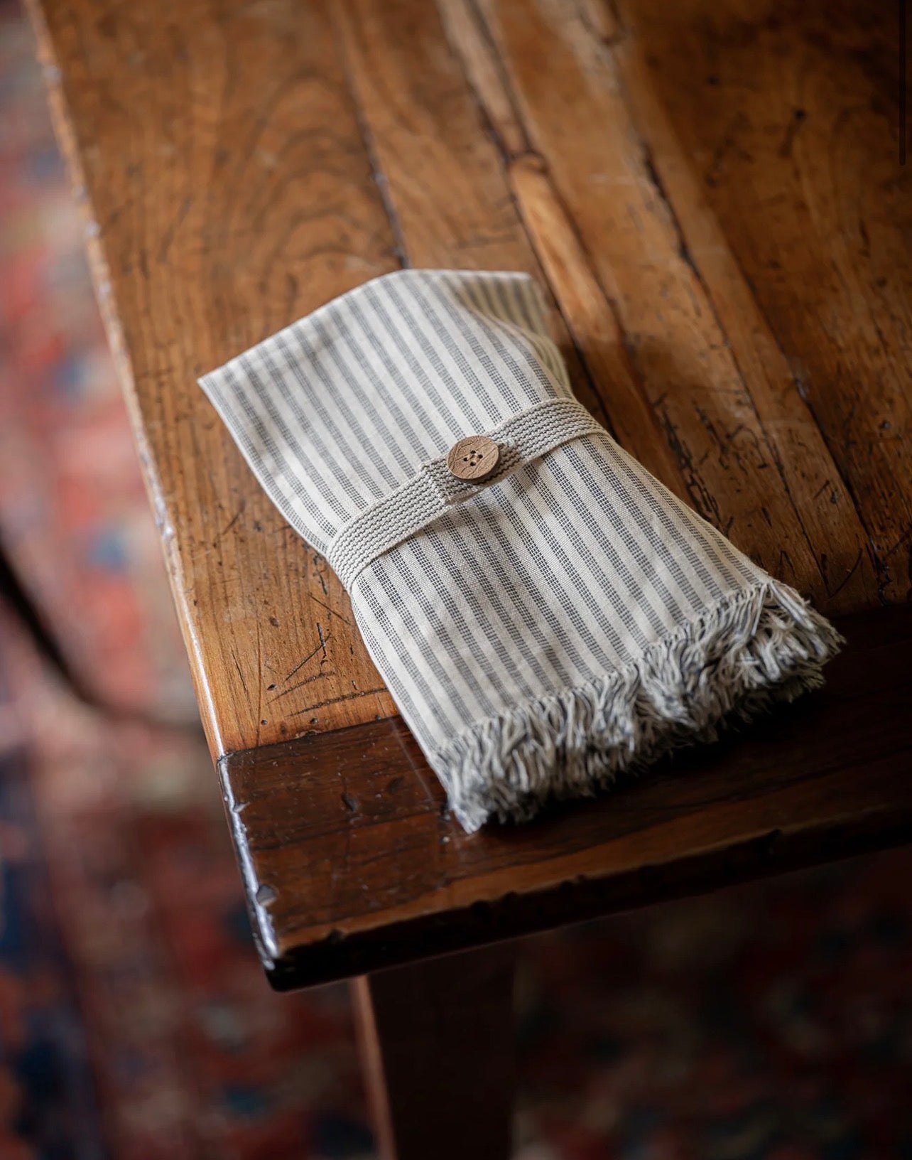 Manor Stripe Napkin Set of 4 Navy