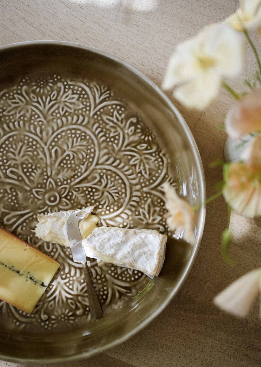 Enamel Platter Round - Taupe